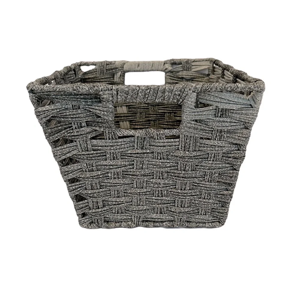 mDesign Basket Gray Silver Woven Functional Get organized in style Like new